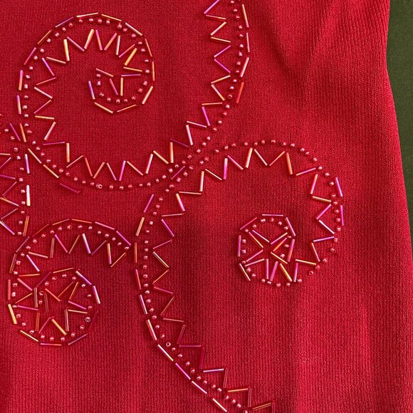Hearts of Palm Swirl Beaded Knit Top - Picture 8 of 10
